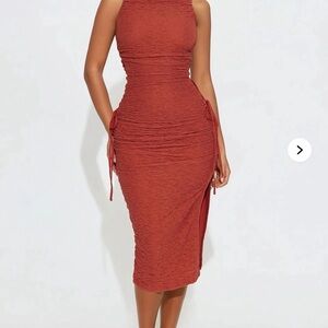 🧡Elegant Rust Sleeveless Dress